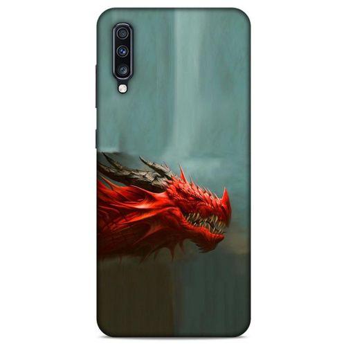 Samsung Galaxy A70s Kılıf Dragons (17) Tasarım Kılıf Siyah Boynuzlu Ejderha