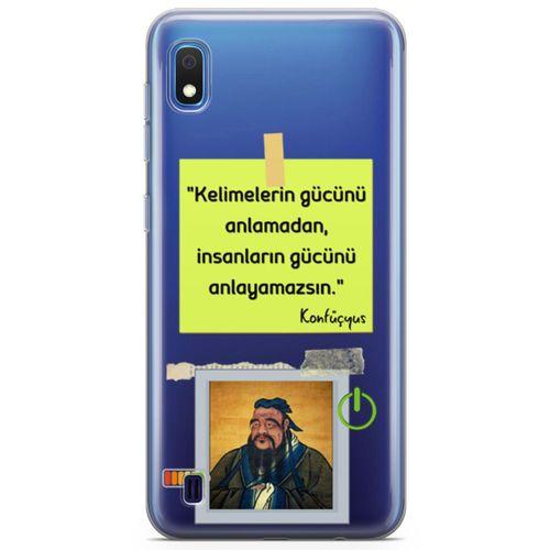 Samsung Galaxy A10 Kılıf Caps Konfucyus Arka Kapak Koruma Desenli Full Koruyucu