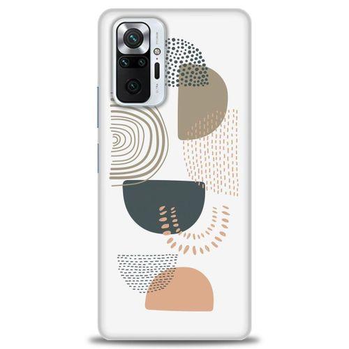 Xiaomi Redmi Note 10 Pro Kılıf HD Baskılı Kılıf - Turuncu Yarım Daire + Tam Ekran Koruyucu