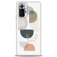 Xiaomi Redmi Note 10 Pro Kılıf HD Baskılı Kılıf - Turuncu Yarım Daire + Tam Ekran Koruyucu