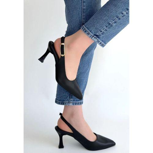 Hies Siyah Cilt Topuklu Ayakkabı