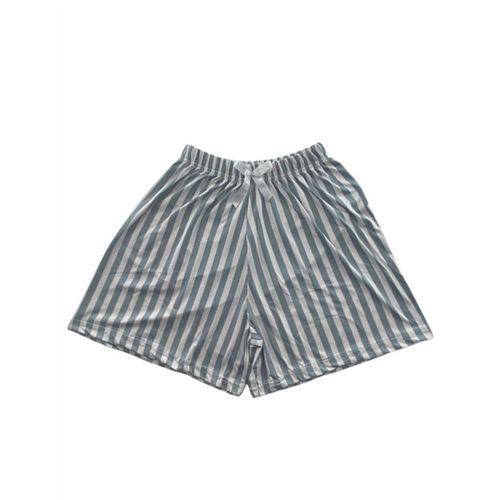 Kadın Kalın Beyaz Çizgili Şort Milan - 001