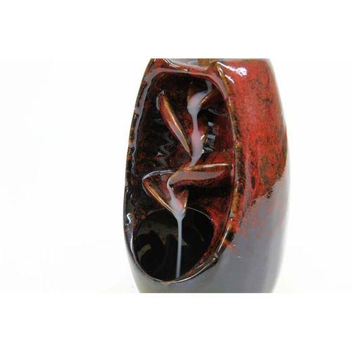 Seramik Yaprak Desen Geri Akışlı Tütsülük Kırmızı