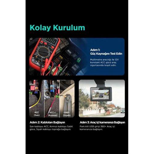 Park Modu Kablosu Type-c Akü Sigorta Bağlantı Kablosu Araç İçi Kamera Tüm Kameralara Uyumlu