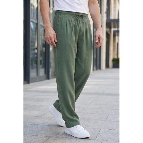 Wert Lyocell Kumaş Relaxed Fit Çİft Pileli Jogger Eşofman Altı Pantolon - Yeşil
