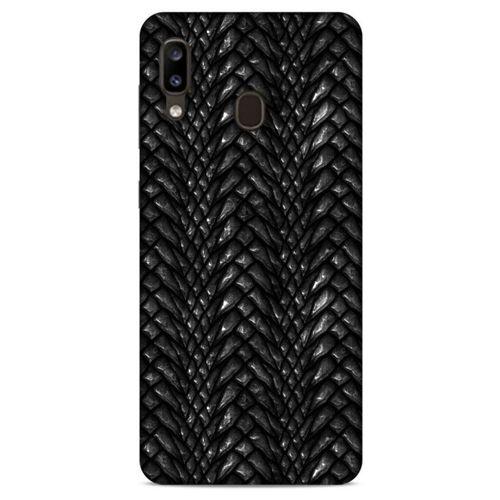 Samsung Galaxy A20 Kılıf Dragons (2) Kabı Ejderha Deri Siyah