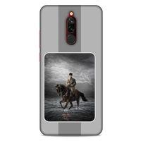 Xiaomi Redmi 8 Kılıf Atatürk (39) Liquid Crystal Kılıf Gri Şerit