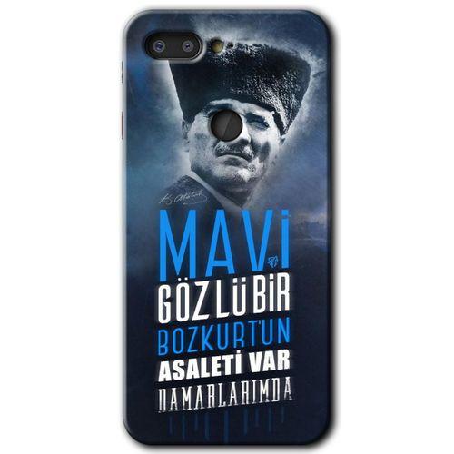 MRCİLETİSİM General Mobile GM 9 Pro Kılıf HD Desen Baskılı Arka Kapak + Temperli Cam - Bozkurt Atatürk