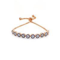 Rose Nazar Boncuklu Asansör Kilitli Kadın Gümüş Bileklik