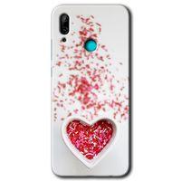 Huawei P smart 2019 Kılıf Kapak - Kalpli Şekerleme +Hayalet Ekran Yandan Gözükmez