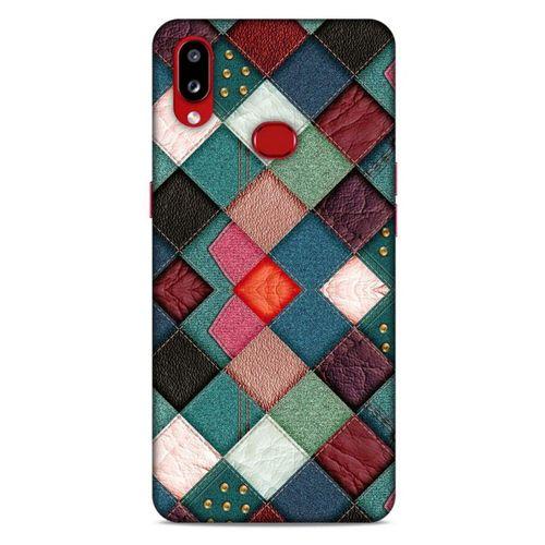 Samsung Galaxy A10s Kılıf Patchwork (18) Telefon Kılıfları Pembe Yeşil
