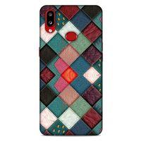 Samsung Galaxy A10s Kılıf Patchwork (18) Telefon Kılıfları Pembe Yeşil
