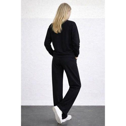 Kadın Uzun Kollu Bisiklet Yaka Viskon Iki Iplik Bluz Ve Pantolon Ikili Takım