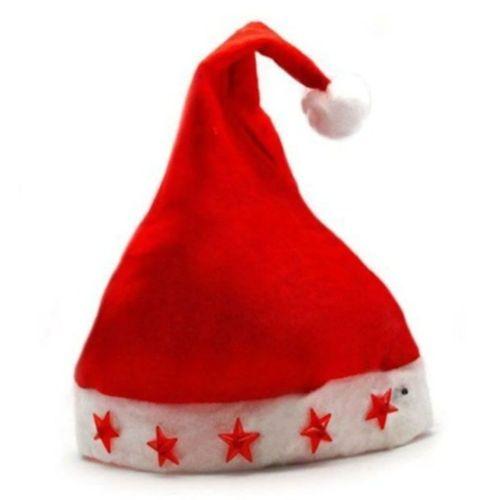 Noel Baba Şapkası Bez Işıklı - 2 adet