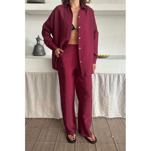 GÖMLEK-PANTOLON TAKIM CUPRA KUMAŞ - Bordo