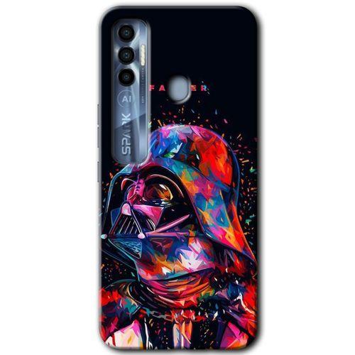 MRCİLETİSİM Tecno Spark 7 Pro Kılıf HD Desen Baskılı Arka Kapak+Temperli Cam - Father Vader