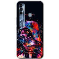 MRCİLETİSİM Tecno Spark 7 Pro Kılıf HD Desen Baskılı Arka Kapak+Temperli Cam - Father Vader