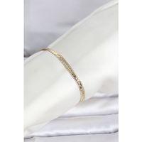 CM 14K Gold Renk Lazerli Yassı Zincir Model Kadın Bileklik