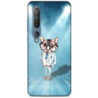 Xiaomi Mi 10 Kılıf FunnyMaX (40) Fit Silikon Kılıf Açık Mavi Kedi