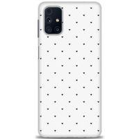 Samsung Galaxy M51 Kılıf HD Baskılı Kılıf - Minik Siyah Kalp + Tam Ekran Koruyucu