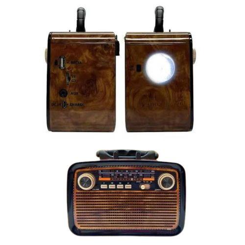 Nostalji Radyo Bluetooth Hoparlör Usb-sd Kart Giriş Led Fener Işıklı Bataryalı Pilli Yeni Nesil