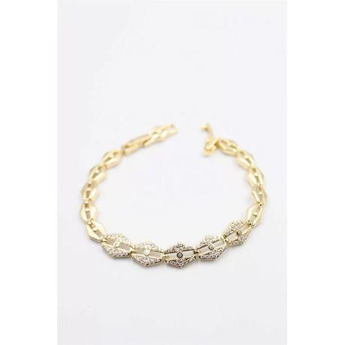 Taşlı Vip Bileklik - Altın