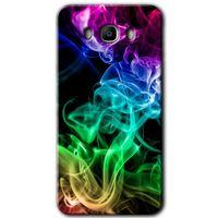 Galaxy J7 2016 Kılıf HD Desen Baskılı Arka Kapak - Smoke Colorful + Kırılmaz Cam