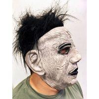 Siyah Saçlı Michael Myers Lateks Yüze Tam Yapışan Et Maske Korku Maskesi