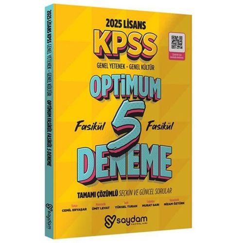 2025 KPSS Genel Yetenek Genel Kültür Optimum 5 Deneme Fasikül Çözümlü Saydam Yayınları