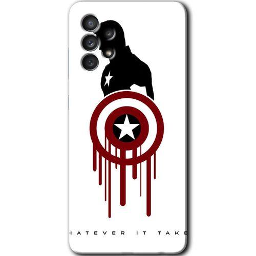 MRCİLETİSİM Samsung Galaxy A33 Kılıf HD Desen Baskılı Arka Kapak + Temperli Cam - Captain Amerika