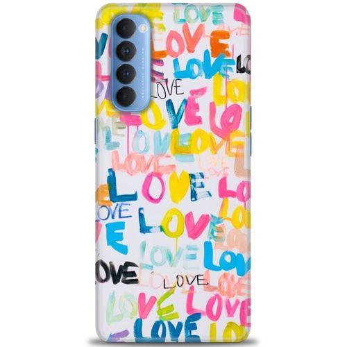 Oppo Reno 4 Pro Kılıf HD Baskılı Kılıf - Love Love + Tam Ekran Koruyucu