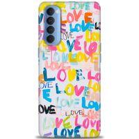 Oppo Reno 4 Pro Kılıf HD Baskılı Kılıf - Love Love + Tam Ekran Koruyucu