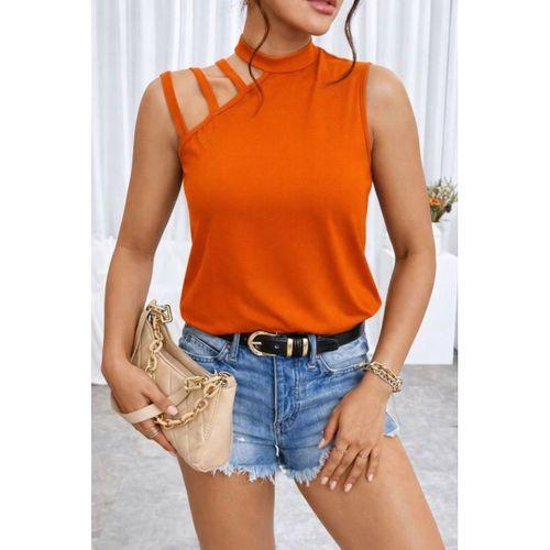 Kadın Omuzdan şerit Detaylı Yarı Balıkçı Yaka Viskon Bluz