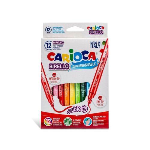 Carioca Carioca Birello Süper Yıkanabilir Çift Taraflı Keçeli Boya Kalemi 12li