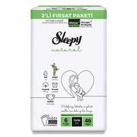 Sleepy Sleepy Natural Bebek Bezi 2'Li Fırsat Paketi 6 Beden 15-25 Kg 46 Adet