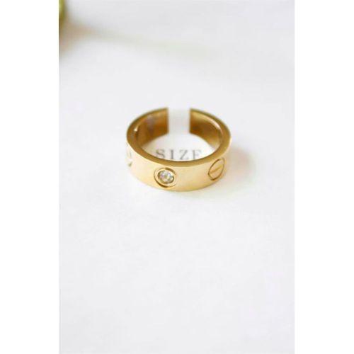 6'lı Crt Model Kalın Taşlı Alyans Yüzük - Altın