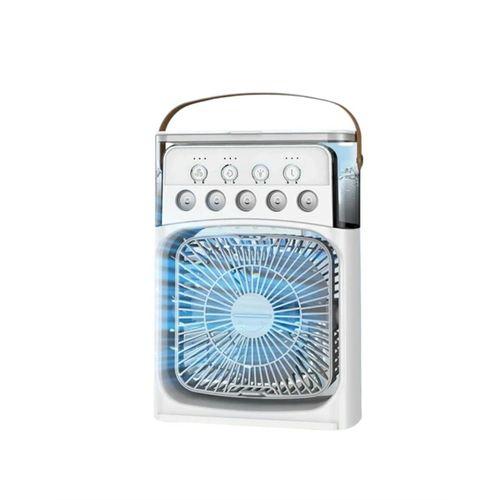 Usb Bağlantılı 3'ü 1 Arada Nemlendirici Mini Klima Fan | 7 Renk Işıklı