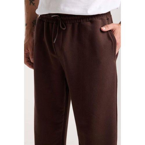 Mendes Baggy Kalıp Diagonal 3 İplik Kumaş Erkek Eşofman Altı Pantolon - Kahve