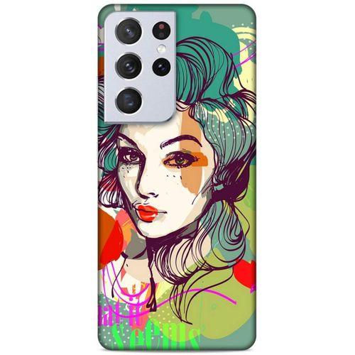 Lopard Samsung Galaxy S21 Ultra Uyumlu Kılıf Sürreal Yüzler ♀ (26) Tpu Silikon Kılıf Desenli