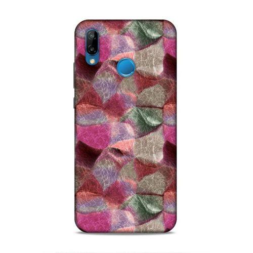 Huawei P20 Lite Uyumlu Kılıf Romans (30) Silicone Case Pembe Yeşil