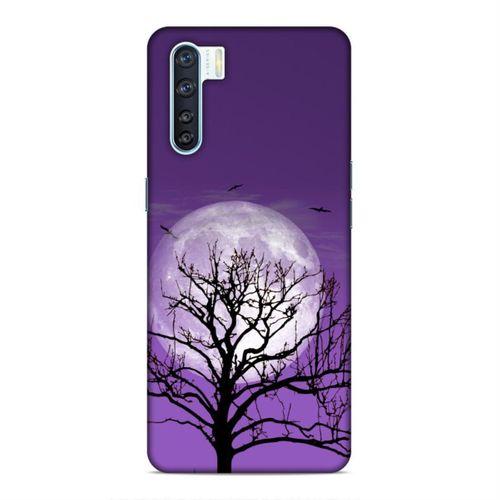 Oppo A91 Kılıf Mor Ay Arka Kapak Silikon Koruma Full Koruyucu