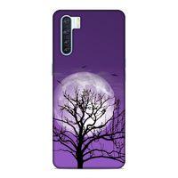 Oppo A91 Kılıf Mor Ay Arka Kapak Silikon Koruma Full Koruyucu