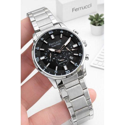 Ferrucci İç Fonksiyonları Aktif 30 Mt Suya Dayanıklı Çelik Kordonlu Erkek Kol Saati EFR.13299.M2