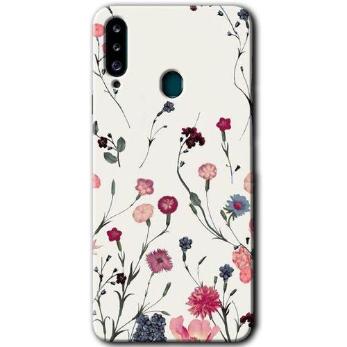 MRCİLETİSİM Samsung Galaxy A20s Kılıf Baskılı Kapak - Mat Çiçek +Tam Ekran Koruyucu