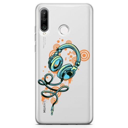 Huawei Nova 4e Kılıf Dj Kulaklığı Arka Kapak Koruma Desenli Full Koruyucu