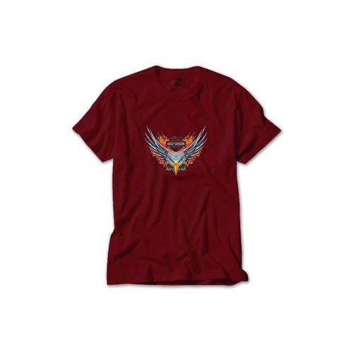 Harley Davidson Eagle Renkli Tişört Sarı Renkli