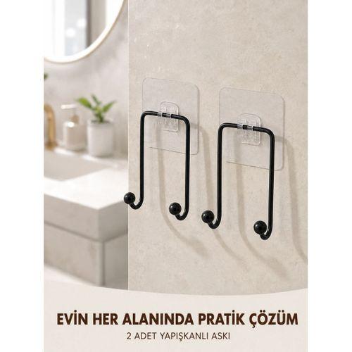 2'li Yapışkanlı Duvar Askısı Mutfak Banyo Ve Ev İçin Askılık