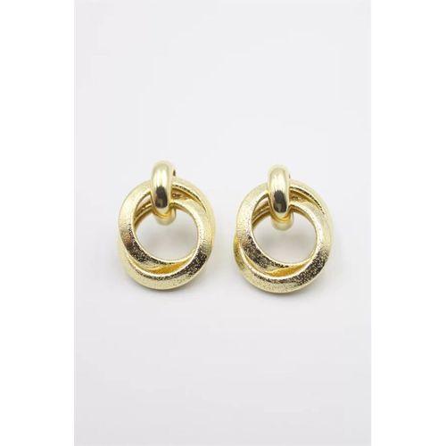 Metal Halka Küpe - Altın