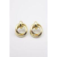 Metal Halka Küpe - Altın