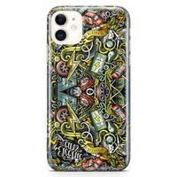 Apple iPhone 11 Kılıf Elektrikli Araba Doodle Arka Kapak Koruma Desenli Full Koruyucu
